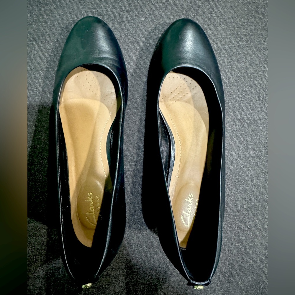Clarks Artisan black wedge heel